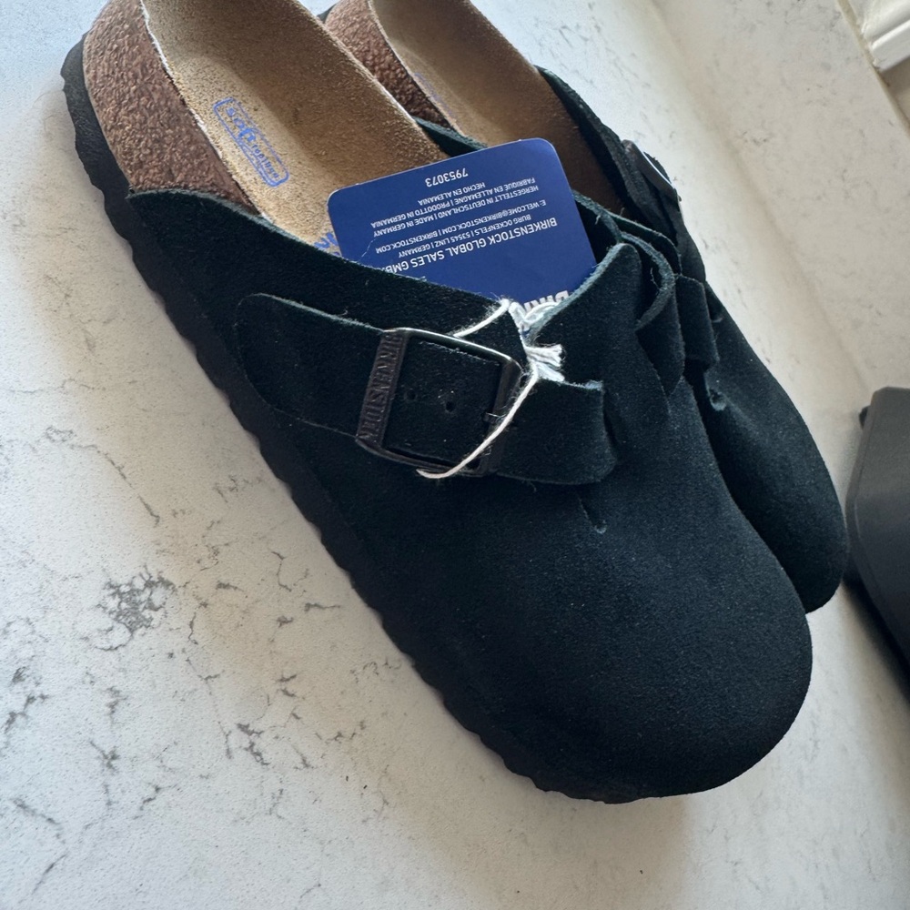 Birkenstock Black Suede Clogs